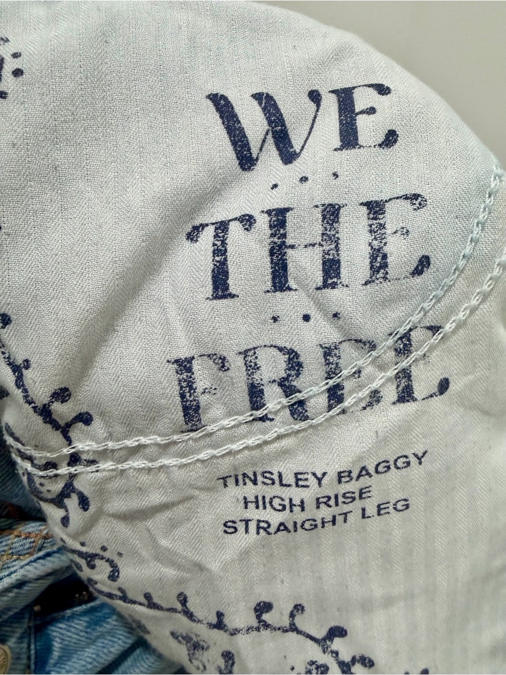 We The Free Tinsley Baggy High Rise Straight Leg Jeans in Light Blue - Picture 6 of 8